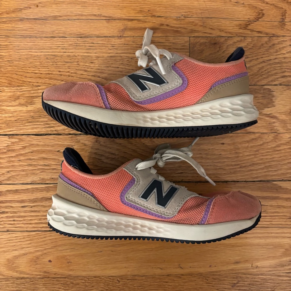 New Balance Coral and Beige Sneakers